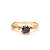 FACETED MATRIX SOLITAIRE RING | ONYX