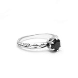 FACETED MATRIX SOLITAIRE RING | ONYX