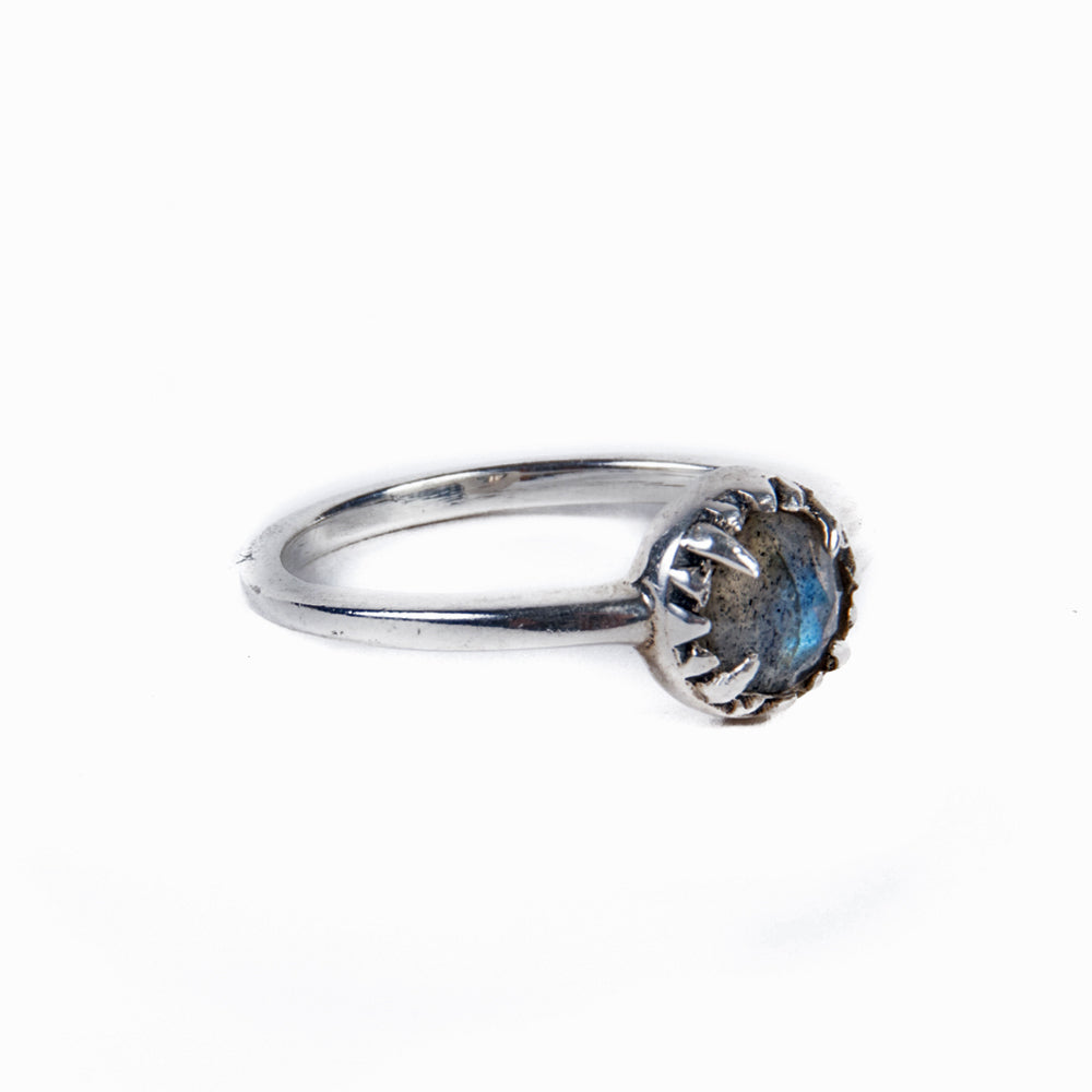 MATRIX HALO RING | SILVER & LABRADORITE - AngelaMonacojewelry