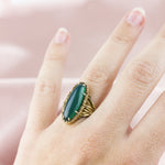 Angela Monaco Jewelry philadelphia yellow gold vermeil and green onyx statement ring