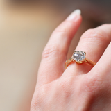 MESA SOLITAIRE ENGAGEMENT RING | 14K GOLD & MOISSANITE