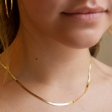 THIN FLEXIBLE HERRINGBONE CHAIN | 14K GOLD