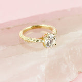 MESA SOLITAIRE ENGAGEMENT RING | 14K GOLD & MOISSANITE