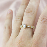 STRING OF STARS RING | 14K GOLD & MOISSANITE