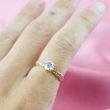 FACETED MATRIX SOLITAIRE ENGAGEMENT RING | 14K GOLD & MOISSANITE