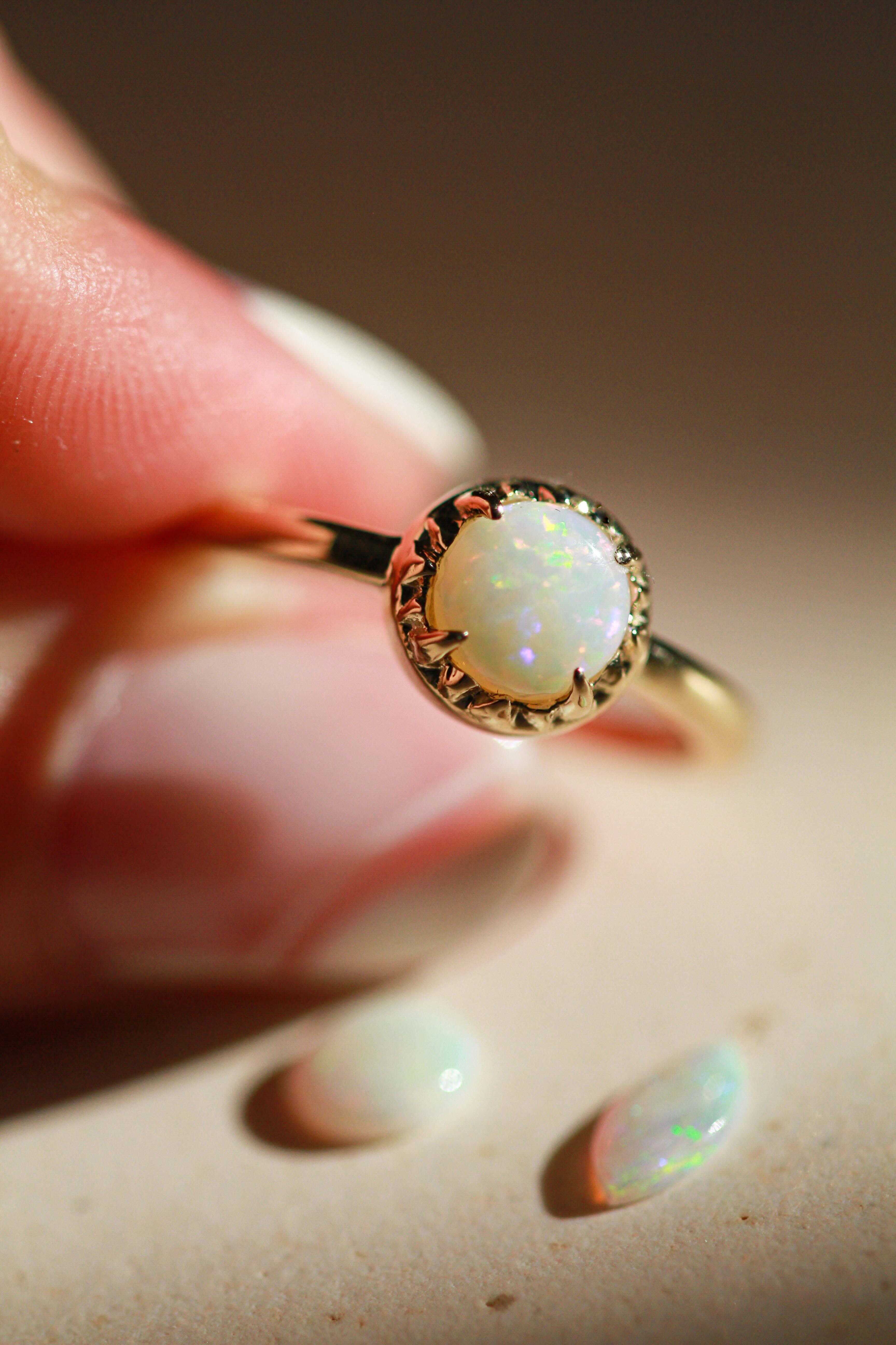 angela-monaco-jewelry-philadelphia-matrix-halo-ring-14k-yellow-gold-australian-opal