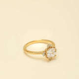 ENCHANTED HALO ENGAGEMENT RING | 14K GOLD & MOISSANITE