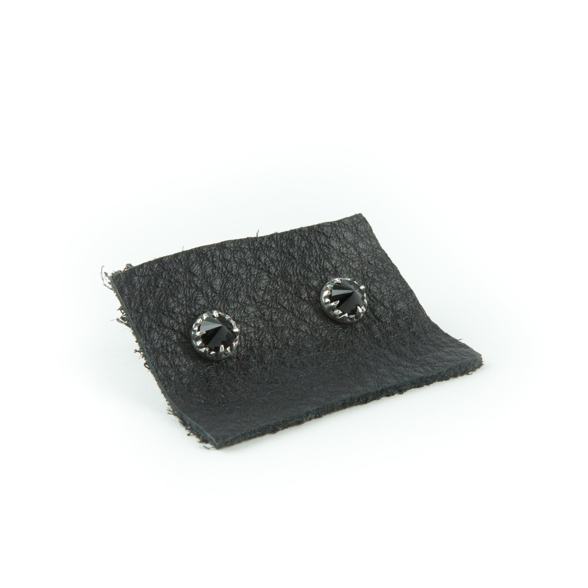 MATRIX HALO STUDS | SILVER & ONYX - AngelaMonacojewelry