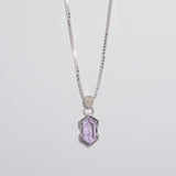 MOON PHASE PENDANT NECKLACE | ROSE DE FRANCE AMETHYST