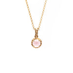 MATRIX HALO NECKLACE | 14k GOLD & ROSE QUARTZ - AngelaMonacojewelry