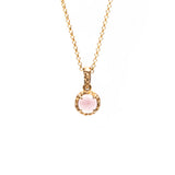 MATRIX HALO NECKLACE | 14k GOLD & ROSE QUARTZ - AngelaMonacojewelry