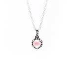 MATRIX HALO NECKLACE | SILVER & ROSE QUARTZ - AngelaMonacojewelry