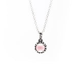 MATRIX HALO NECKLACE | SILVER & ROSE QUARTZ - AngelaMonacojewelry