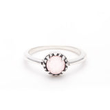 MATRIX HALO RING | SILVER & ROSE QUARTZ - AngelaMonacojewelry