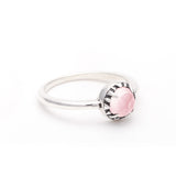 MATRIX HALO RING | SILVER & ROSE QUARTZ - AngelaMonacojewelry