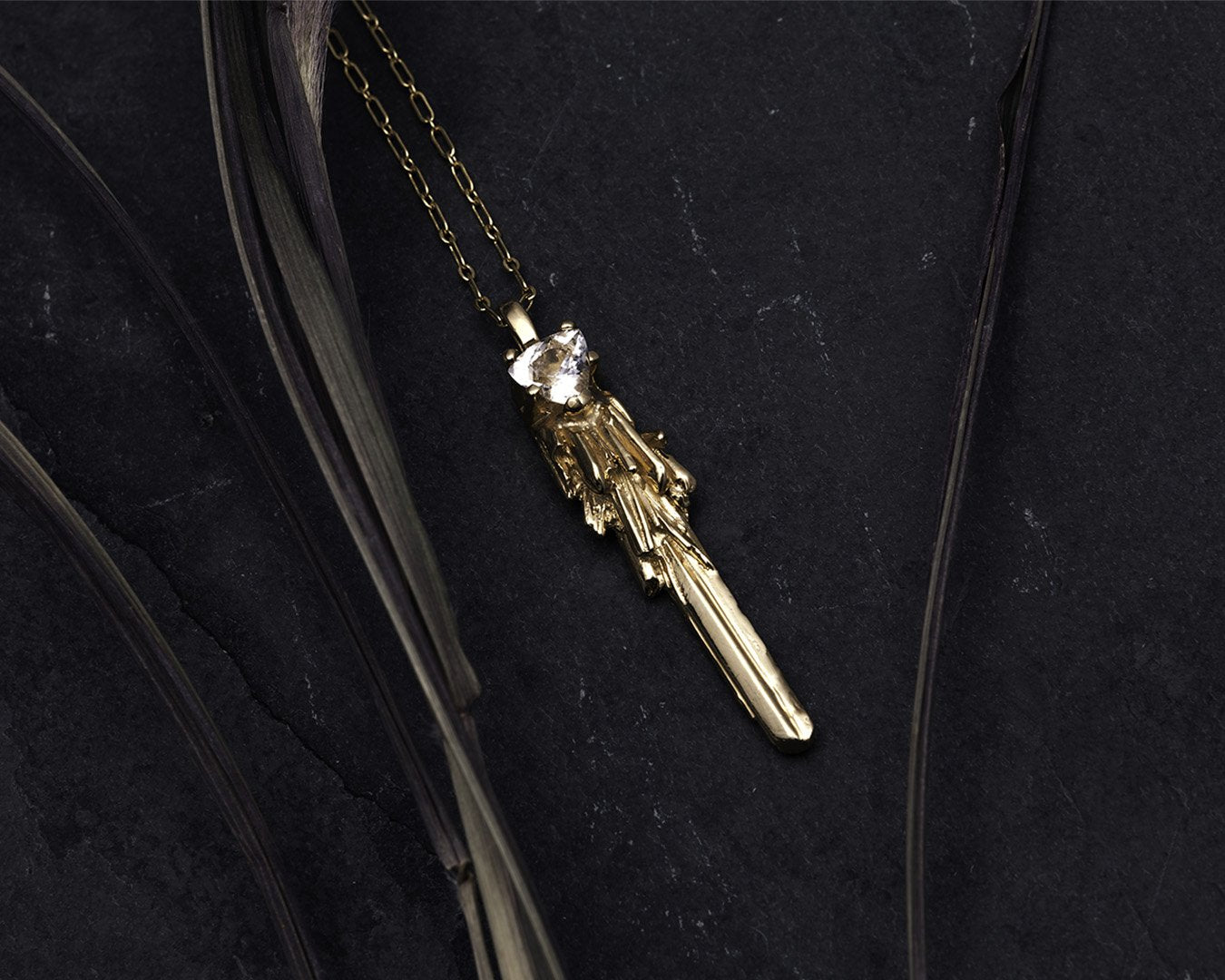 KEY TO THE UNKNOWN | GOLD VERMEIL & HERKIMER - AngelaMonacojewelry