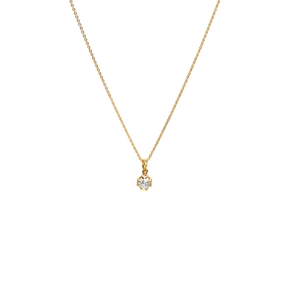 RAW CHARM NECKLACE | 14k GOLD & HERKIMER - AngelaMonacojewelry