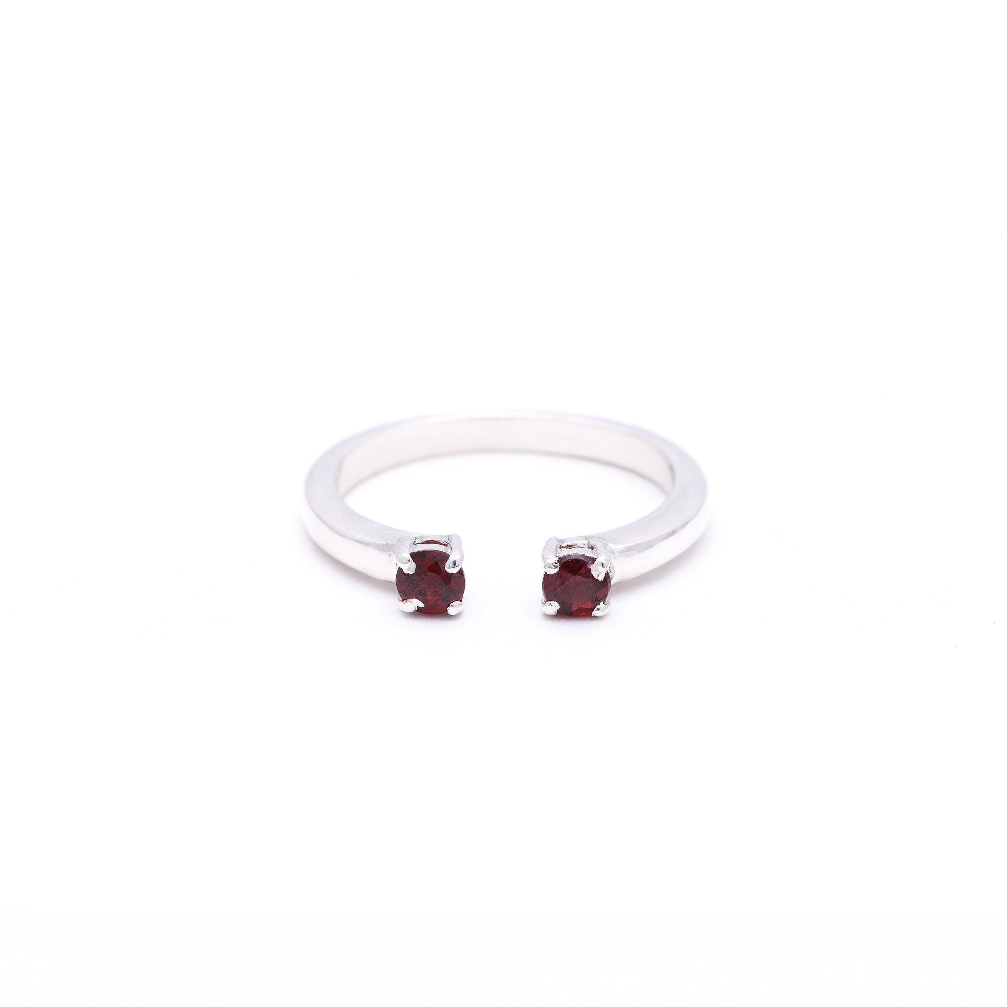 OPEN PASSAGE RING | SILVER & GARNET - AngelaMonacojewelry