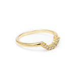 PAVE ARC CONTOUR BAND | 14k GOLD & DIAMOND - AngelaMonacojewelry