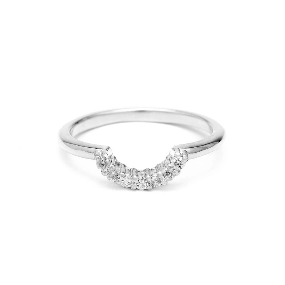 PAVE ARC CONTOUR BAND | WHITE GOLD & DIAMOND - AngelaMonacojewelry