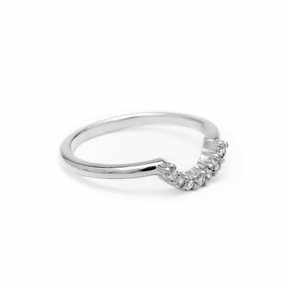 PAVE ARC CONTOUR BAND | WHITE GOLD & DIAMOND - AngelaMonacojewelry