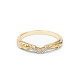 PAVE MATRIX CONTOUR BAND | 14k GOLD & DIAMOND - AngelaMonacojewelry