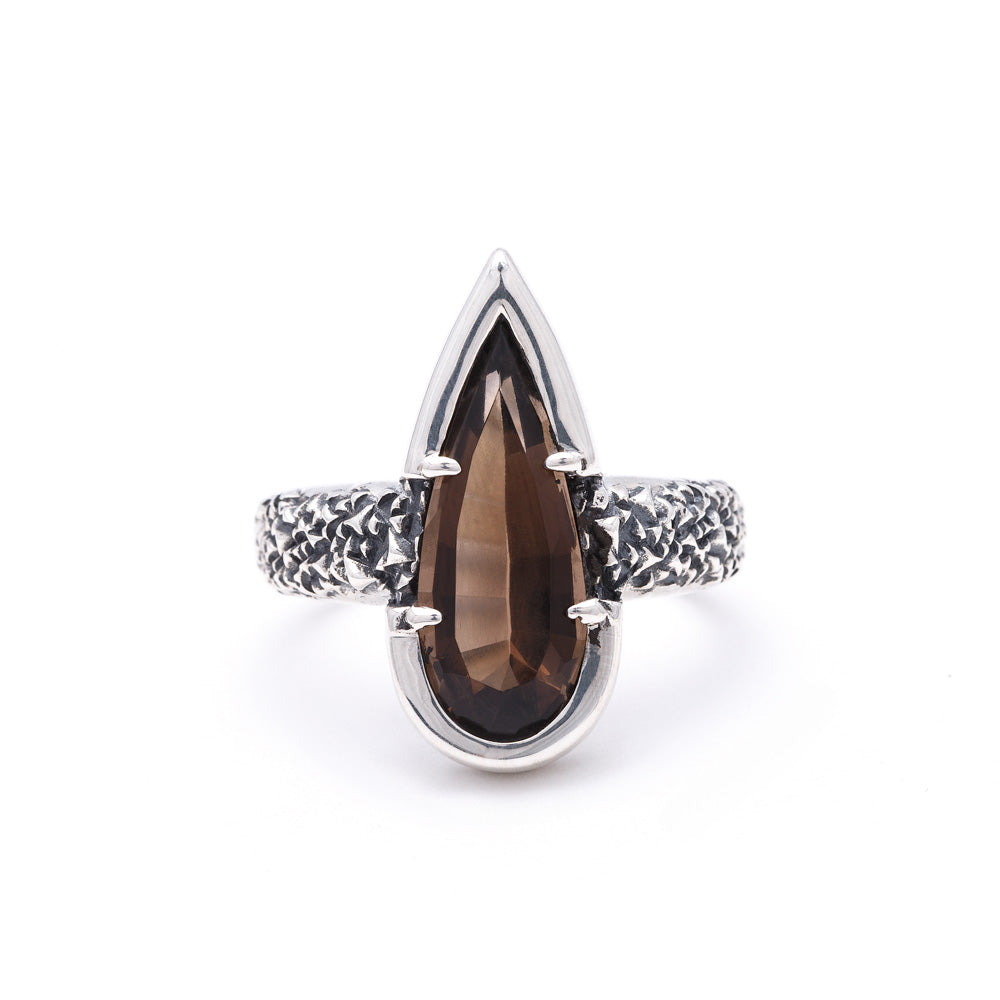 angela monaco jewelry philadelphia silver smoky quartz statement ring