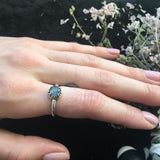 MATRIX HALO RING | SILVER & LABRADORITE - AngelaMonacojewelry